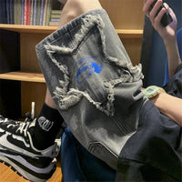 Embroidered Y2K High Waist Star Shorts Jorts — dettaglio della stampa
