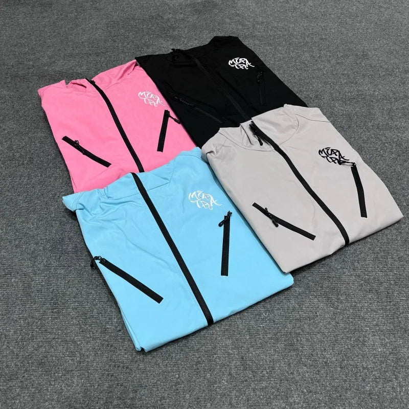 Embroidered Y2K Waterproof Windbreaker Jacket — vista completa