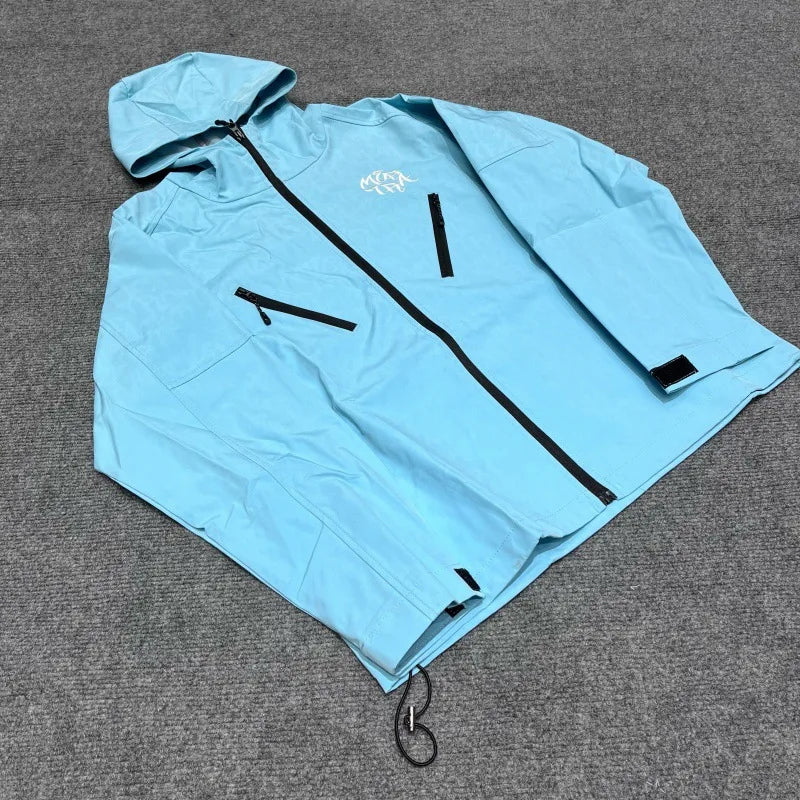 Embroidered Y2K Waterproof Windbreaker Jacket — vista posteriore