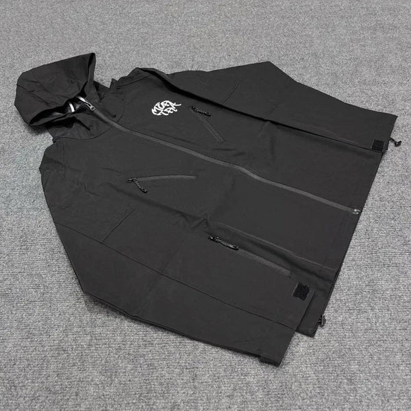 Embroidered Y2K Waterproof Windbreaker Jacket — vista frontale