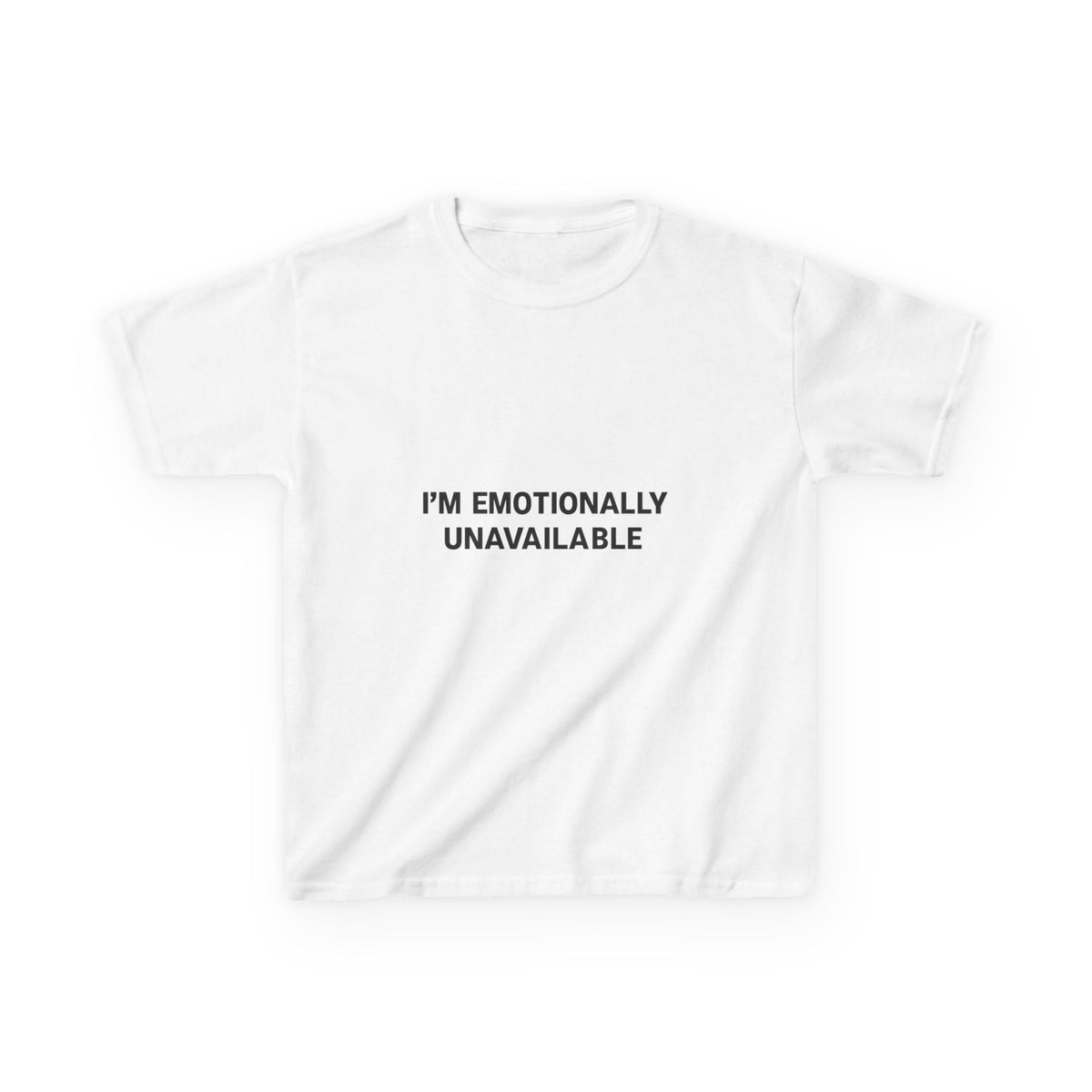 Emotionally Unavailable Graphic Baby Tee — dettaglio