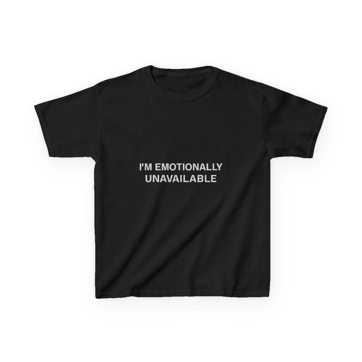 Emotionally Unavailable Graphic Baby Tee — vista posteriore