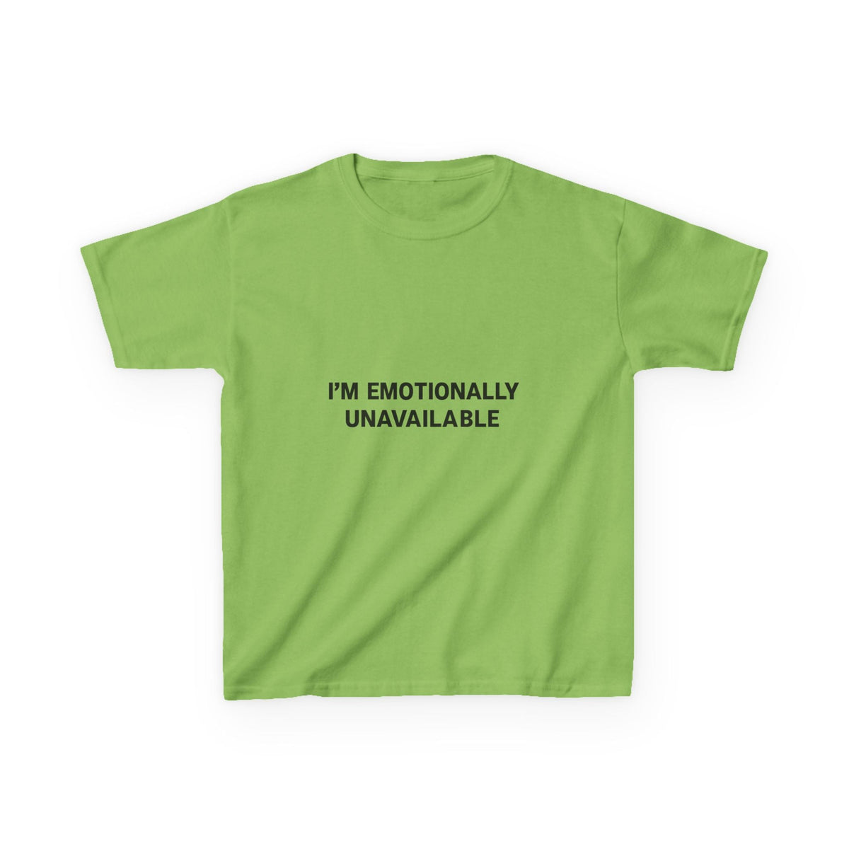 Emotionally Unavailable Graphic Baby Tee — vista laterale