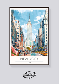 Empire State Building Retro Poster — vista posteriore