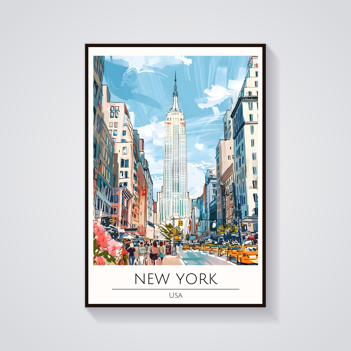 Empire State Building Retro Poster — vista frontale