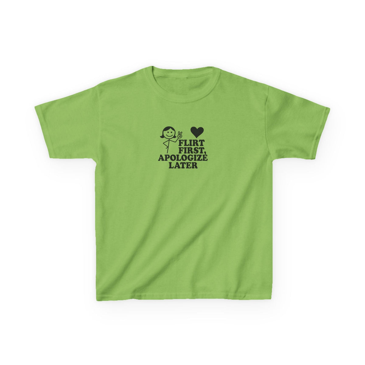 Flirt First, Apologise Later Graphic Baby Tee — in alternativa