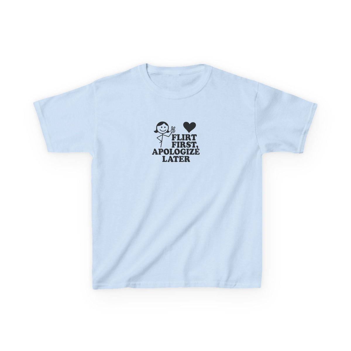 Flirt First, Apologise Later Graphic Baby Tee — dettaglio