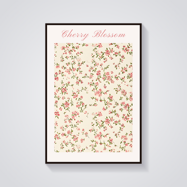 Floral Cherry Blossom Poster — vista frontale