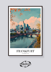 Frankfurt River Vintage Poster — vista posteriore