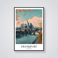 Frankfurt River Vintage Poster — vista frontale