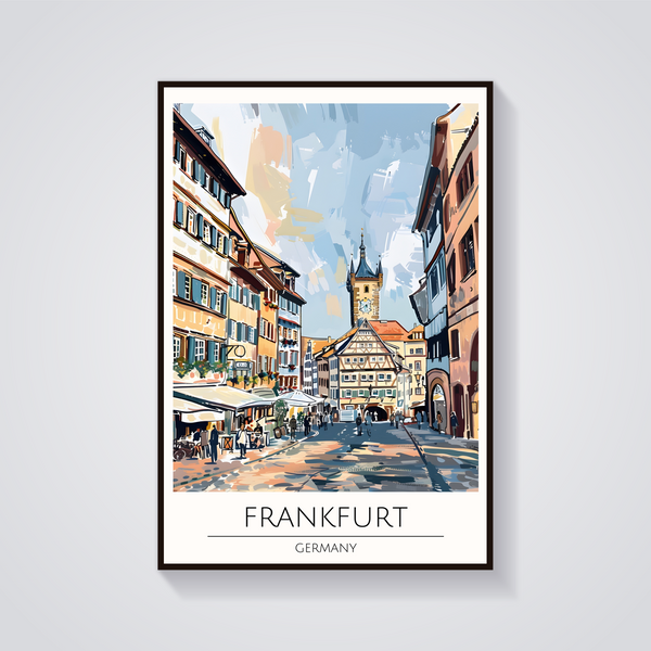 Frankfurt Römerberg Square Poster — vista frontale