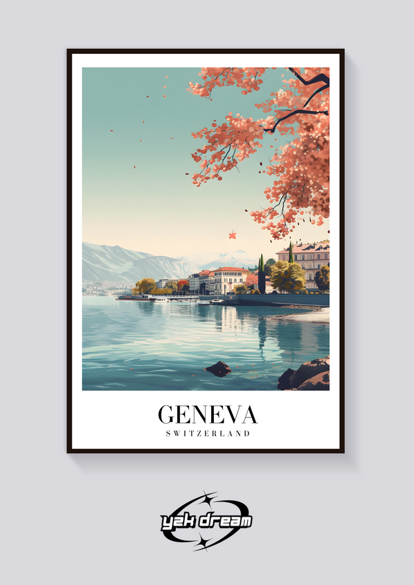 Geneva Lakefront Vintage Poster