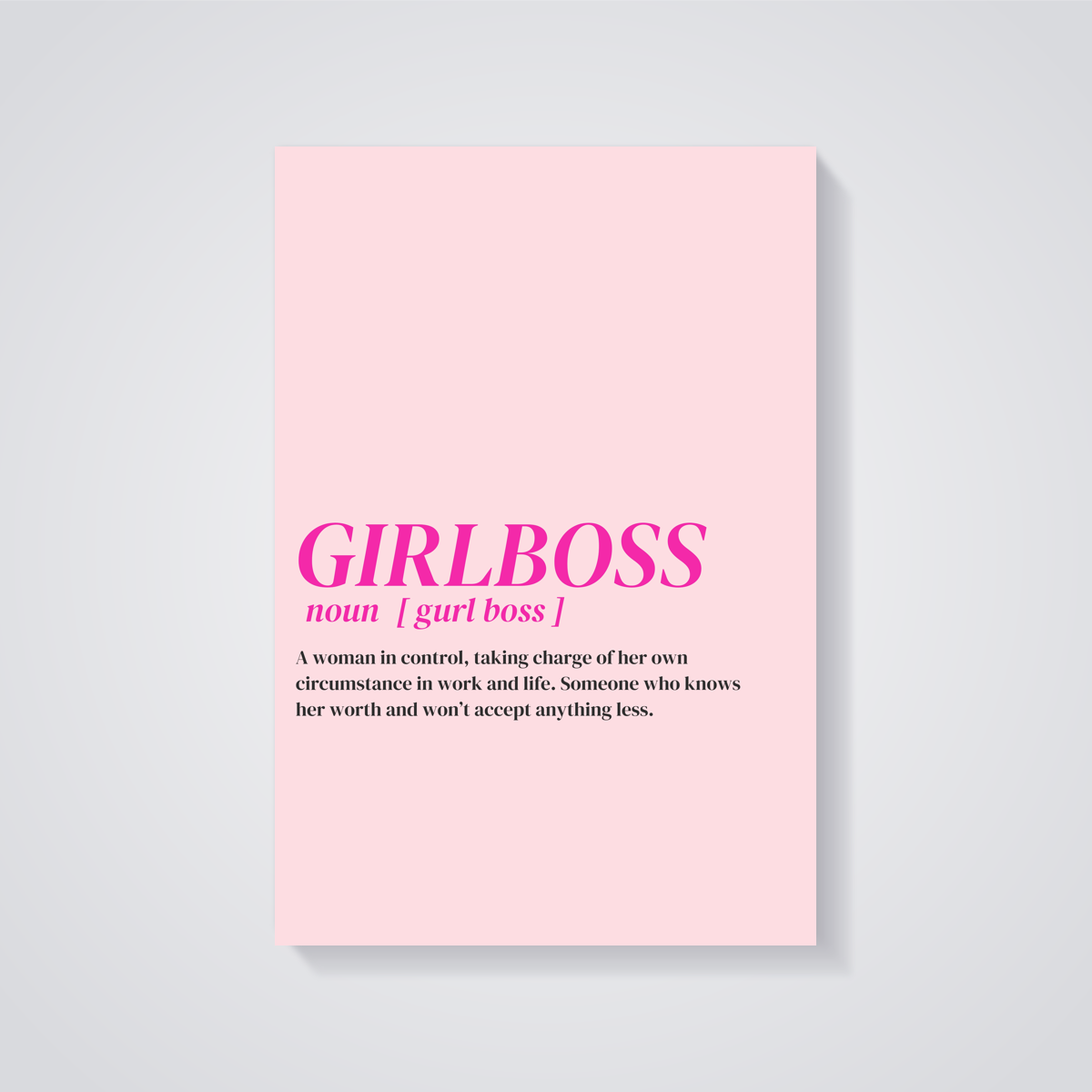 Girlboss Definition Poster — vista posteriore