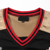 Gold Accent "Growing the World" Y2K Football Jersey — dettaglio