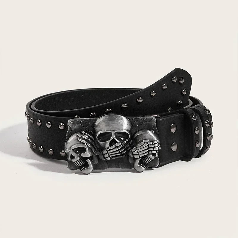 Gothic Y2K Skeleton Buckle Belt — dettaglio