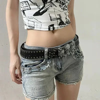 Gothic Y2K Skeleton Buckle Belt — vista laterale