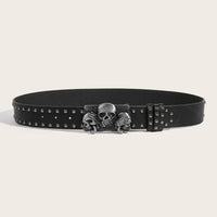 Gothic Y2K Skeleton Buckle Belt — vista completa