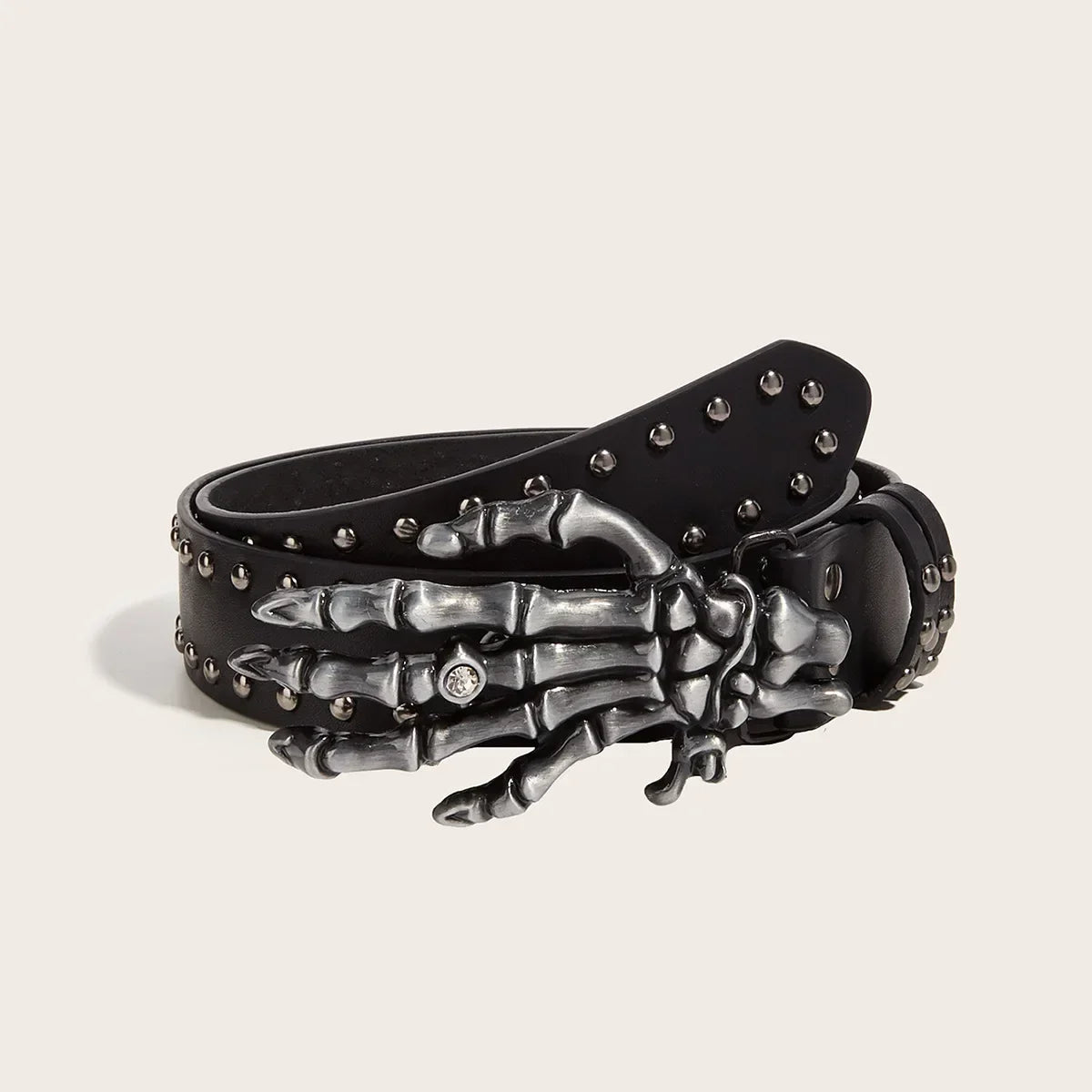 Gothic Y2K Skeleton Buckle Belt — vista frontale
