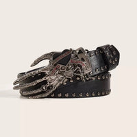 Gothic Y2K Skeleton Buckle Belt — vista posteriore