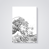 Great Wave Vintage Poster — vista posteriore