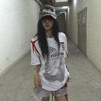 Grunge Y2K Aesthetic Football Jersey — vista frontale