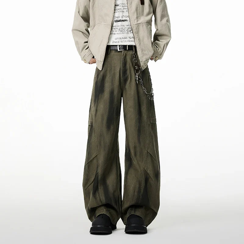Grunge Y2K Baggy Wide Leg Cargo Trousers — vista laterale