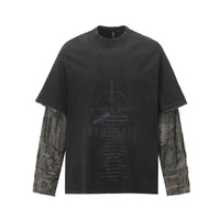 Grunge Y2K Mock Layered Long Sleeve Top — vista frontale