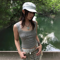 Grunge Y2K Regal Lace Tank Top — vista posteriore