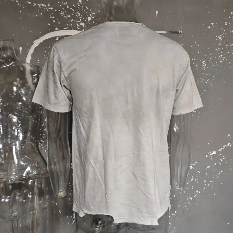 Grunge Y2K Retro Graphic Distressed Washed T Shirt — vista laterale