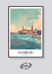 Hamburg Germany Vintage Poster — vista posteriore