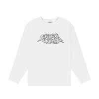 Satan Club Graphic Print Long Sleeve Top T Shirt — dettaglio della stampa