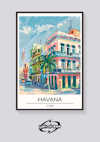 Havana Street Scene Poster — vista posteriore