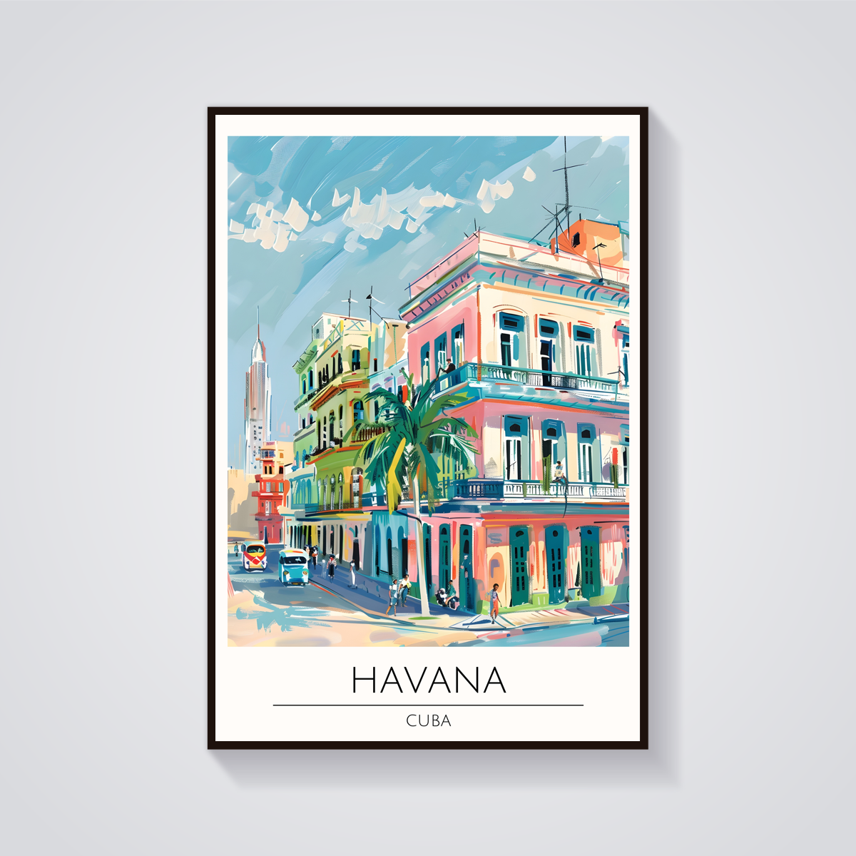 Havana Street Scene Poster — vista frontale