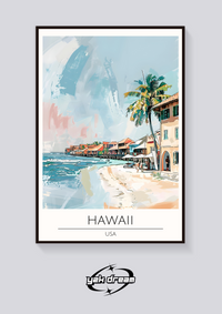 Hawaii Beach Houses Poster — vista posteriore