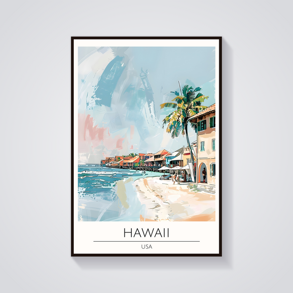 Hawaii Beach Houses Poster — vista frontale