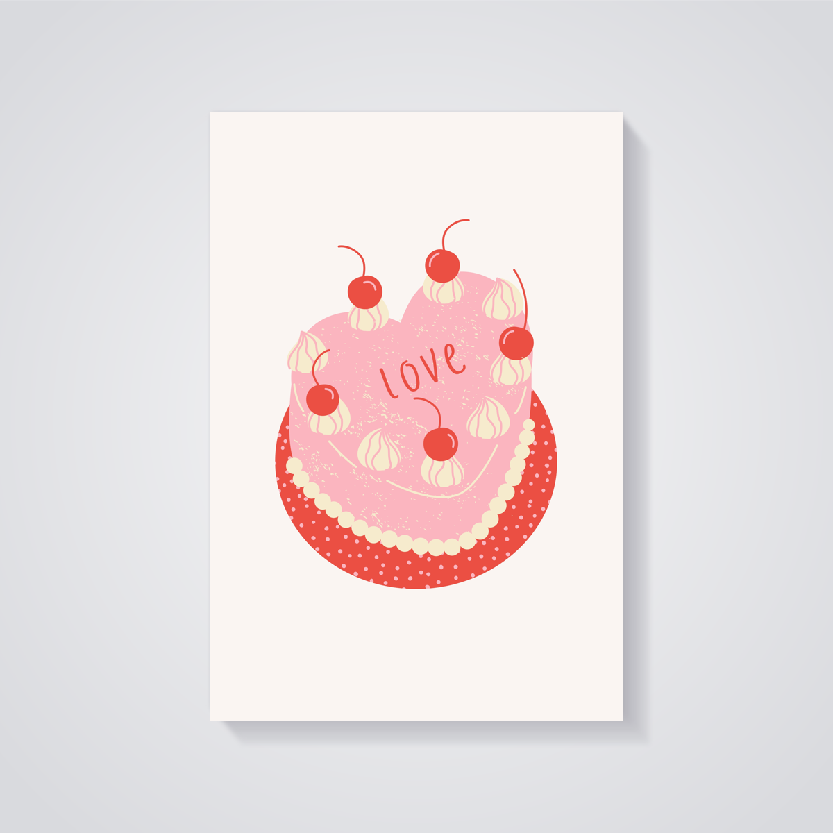 Heart Cake Love Poster — vista posteriore