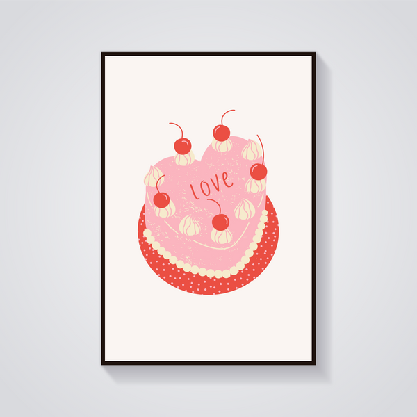 Heart Cake Love Poster — vista frontale