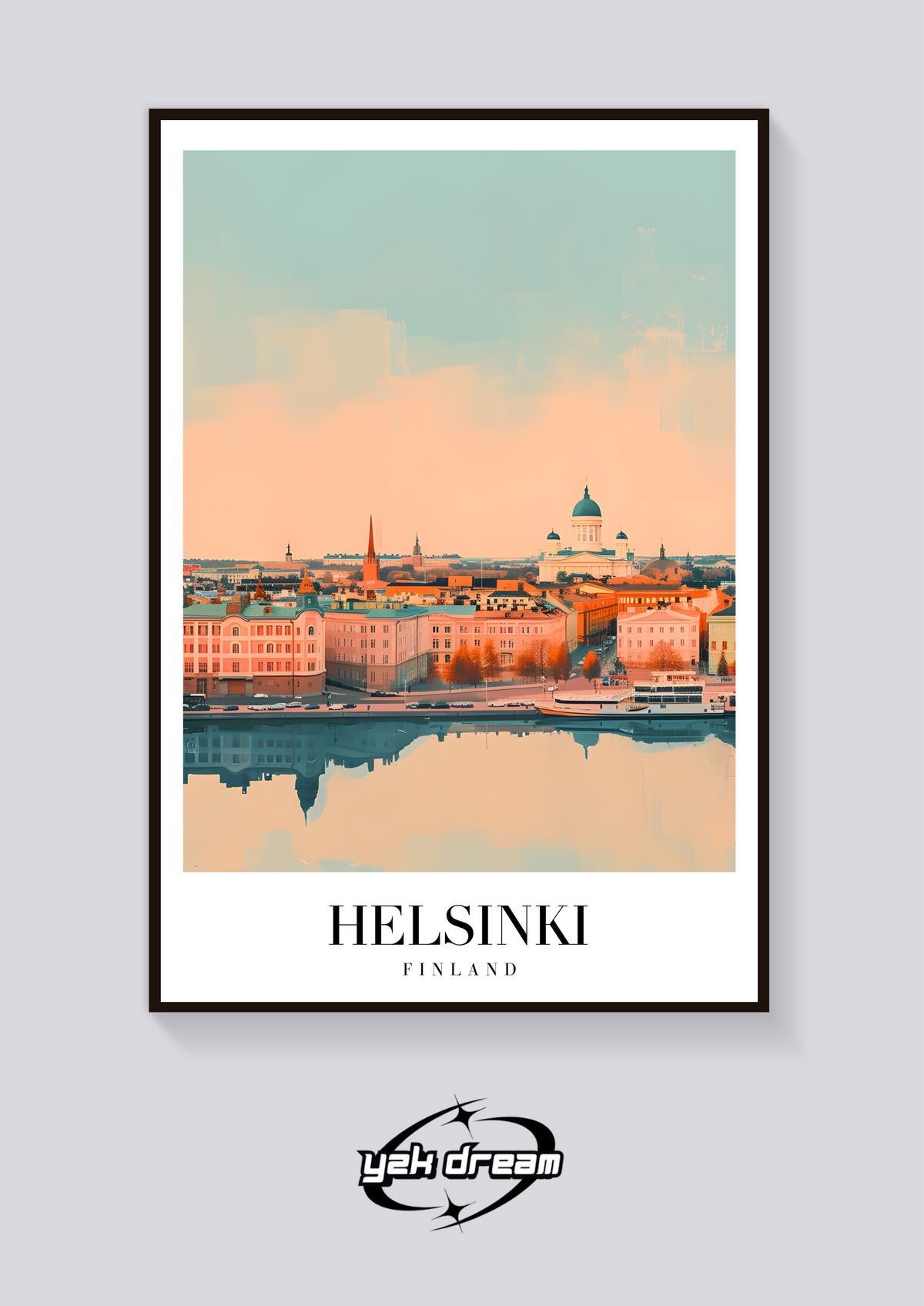 Helsinki Waterfront Vintage Poster — vista posteriore