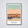 Helsinki Waterfront Vintage Poster