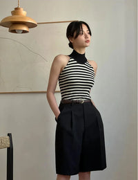 High Waist Y2K Bermuda Shorts — dettaglio della stampa