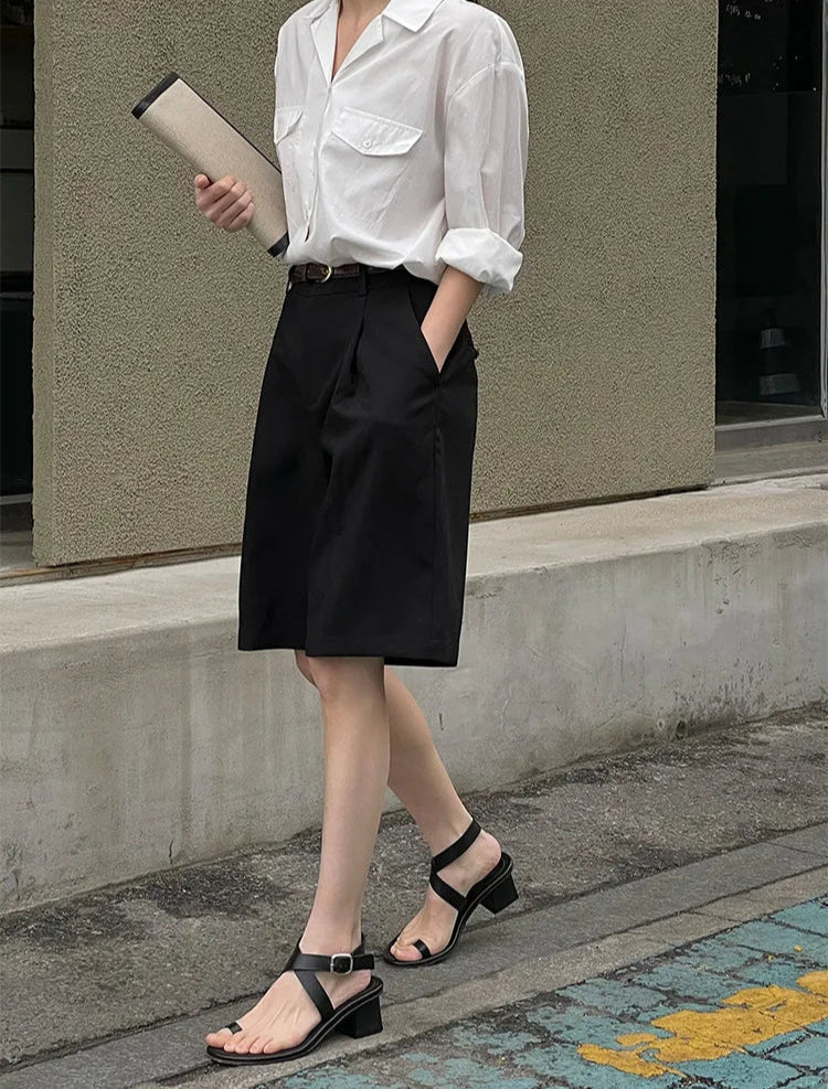 High Waist Y2K Bermuda Shorts — dettaglio