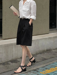 High Waist Y2K Bermuda Shorts — dettaglio