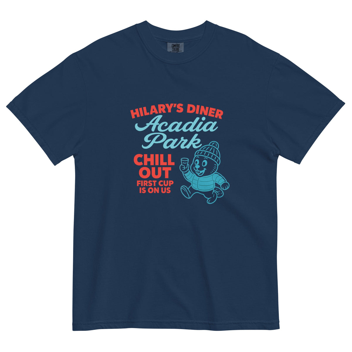Hilary's Diner Graphic Heavyweight T Shirt — vista posteriore