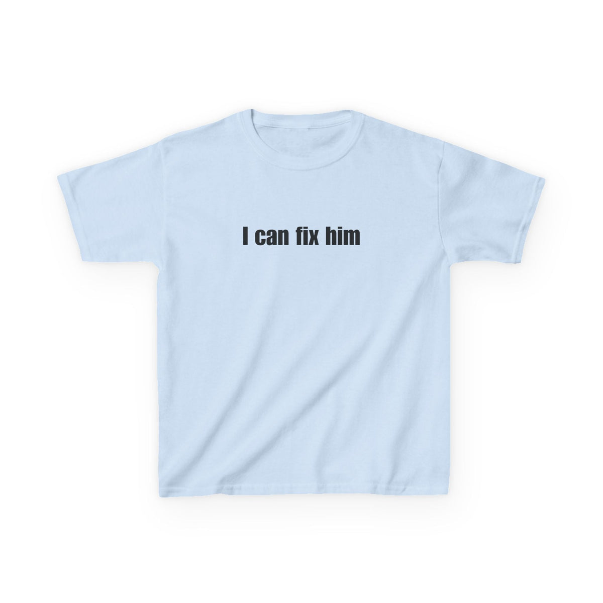 I Can Fix Him Brat Baby Tee — dettaglio della stampa