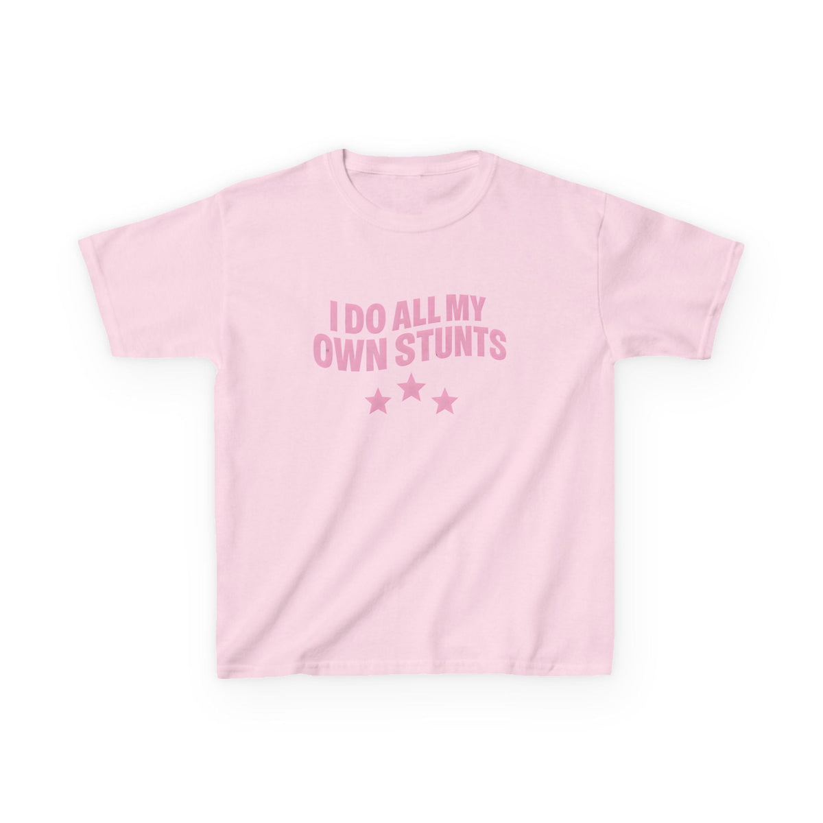 I Do All My Own Stunts Graphic Baby Tee — in alternativa
