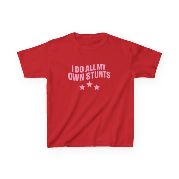 I Do All My Own Stunts Graphic Baby Tee — vista frontale