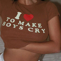I Love to make boys cry top — vista posteriore