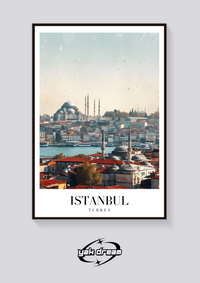 Istanbul Skyline Vintage Poster — vista posteriore