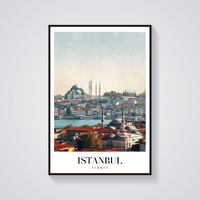 Istanbul Skyline Vintage Poster — vista frontale
