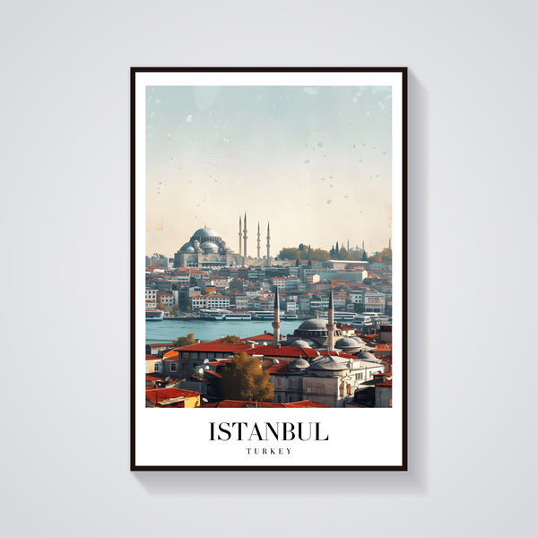 Istanbul Skyline Vintage Poster — vista frontale